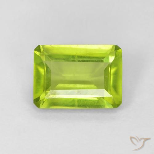 1.01ct Naturale Verde brillante Peridoto, Taglio smeraldo, VS