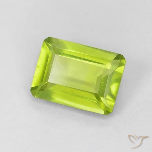 Peridoto Verde brillante naturale da 1.01 ct, Ottagonale / Taglio smeraldo, VS