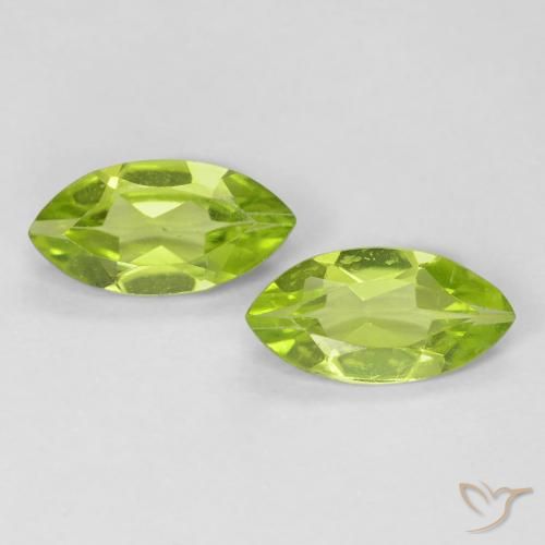 1.11ctw Naturale Verde brillante Peridoto, Taglio marquise, VS