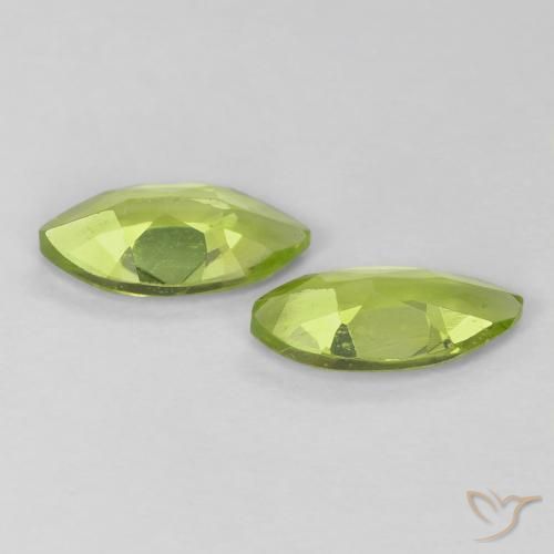 Gemme di Peridoto Verde brillante naturale da 1.11 ct, Taglio marquise, VS