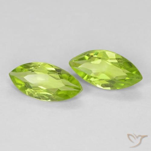 Gemme di Peridoto Verde brillante naturale da 1.14 ct, Taglio marquise, VS