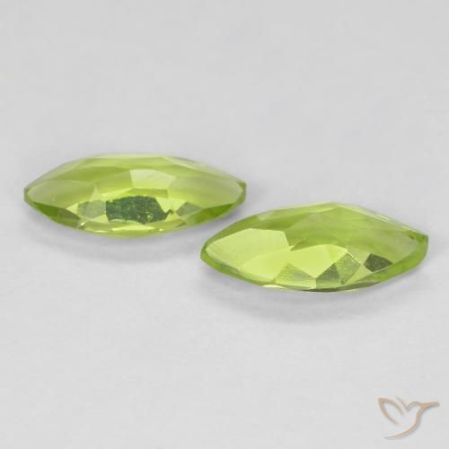 Gemme di Peridoto Verde brillante naturale da 1.14 ct, Taglio marquise, VS