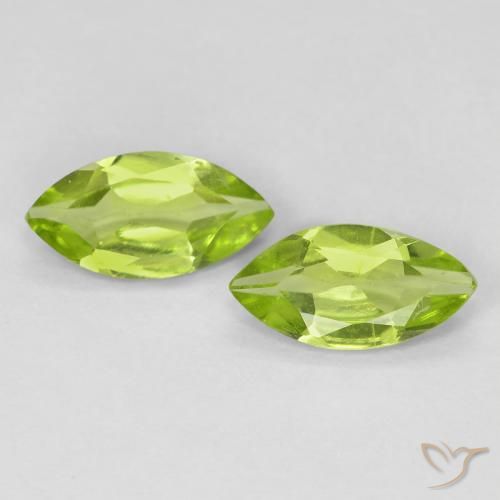 1.01ctw Naturale Verde brillante Peridoto, Taglio marquise, VS