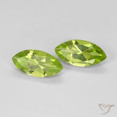 Gemme di Peridoto Verde medio naturale da 1.26 ct, Taglio marquise, VS
