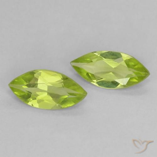 Gemme di Peridoto Verde medio naturale da 0.87 ct, Taglio marquise, VS