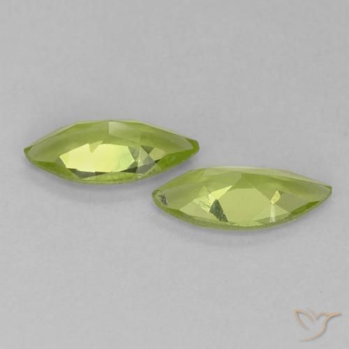 Gemme di Peridoto Verde medio naturale da 0.87 ct, Taglio marquise, VS