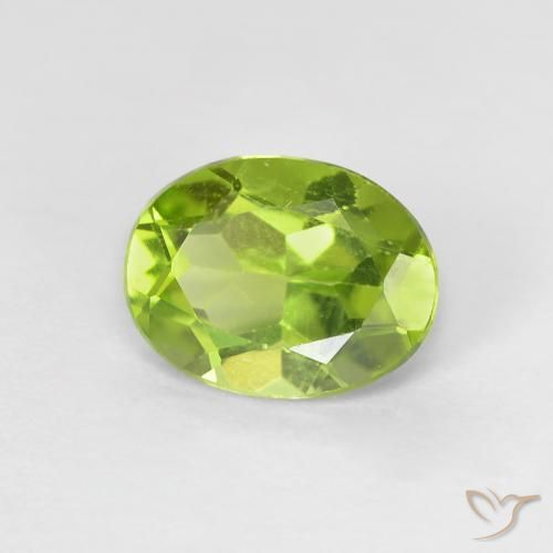 Peridoto Verde acceso naturale da 1.21 ct, Ovale, VS