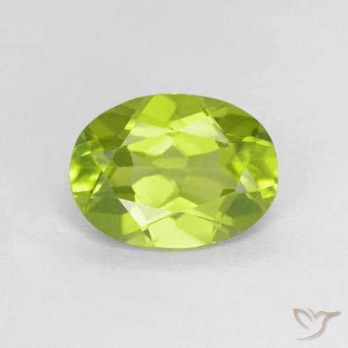 1.21ct Naturale Verde medio Peridoto, Ovale, VVS-VS