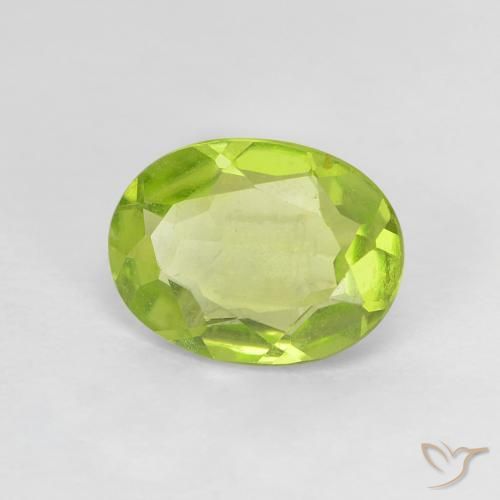 Peridoto Verde brillante naturale da 1.04 ct, Ovale, VVS-VS
