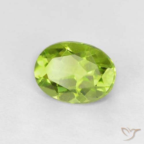 Peridoto Verde brillante naturale da 1.21 ct, Ovale, VVS-VS