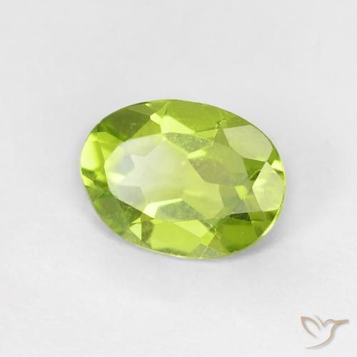 Peridoto Verde brillante naturale da 1.09 ct, Ovale, VVS-VS