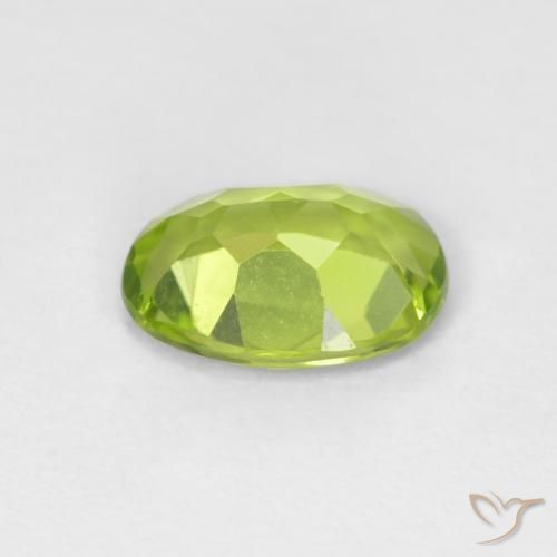 Peridoto Verde brillante naturale da 1.09 ct, Ovale, VVS-VS