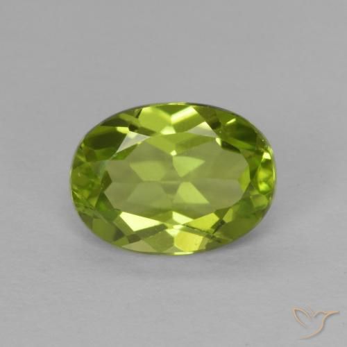 1.32ct Naturale Verde acceso Peridoto, Ovale, VVS-VS