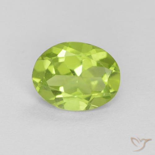 1.10ct Naturale Verde medio Peridoto, Ovale, VS