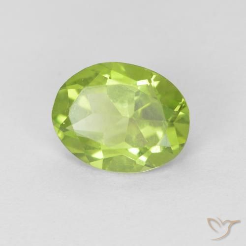 Peridoto Verde medio naturale da 1.10 ct, Ovale, VS