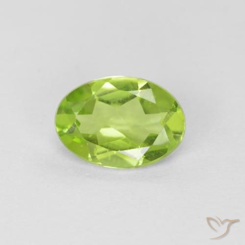 0.76ct Naturale Verde acceso Peridoto, Ovale, VS