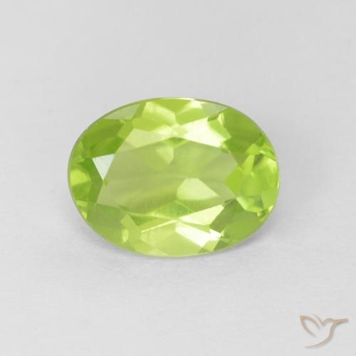 1.30ct Naturale Verde acceso Peridoto, Ovale, VS