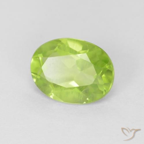 Peridoto Verde acceso naturale da 1.30 ct, Ovale, VS
