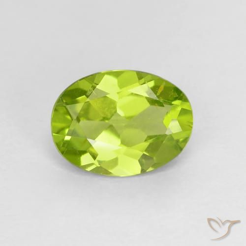 1.21ct Naturale Verde acceso Peridoto, Ovale, VS