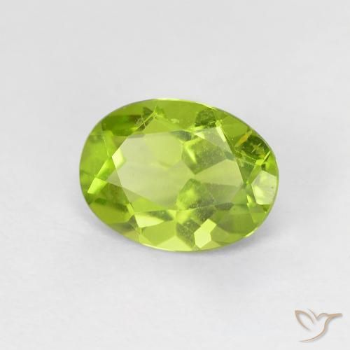 Peridoto Verde acceso naturale da 1.21 ct, Ovale, VS