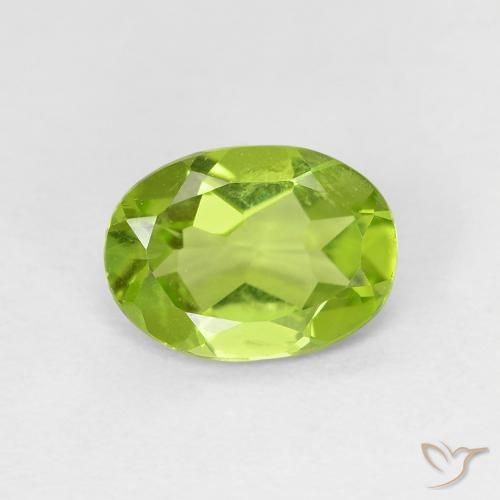 1.14ct Naturale Verde giallastro Peridoto, Ovale, VS