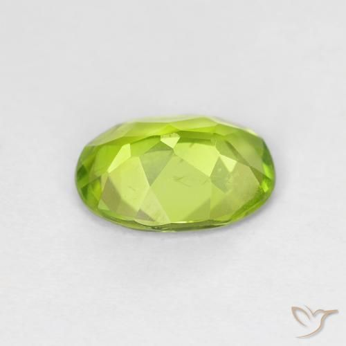 Peridoto Verde giallastro naturale da 1.14 ct, Ovale, VS