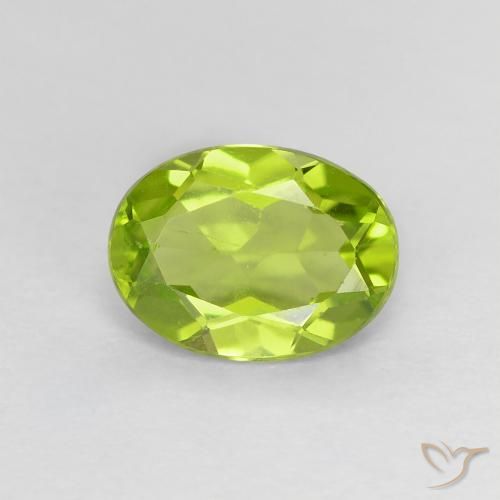 1.24ct Naturale Verde giallastro vivace Peridoto, Ovale, VS