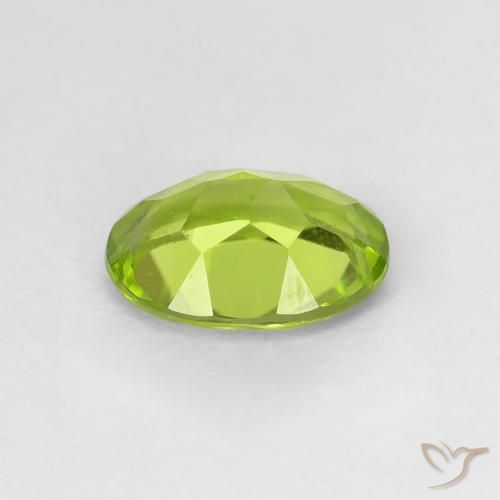 Peridoto Verde giallastro vivace naturale da 1.24 ct, Ovale, VS
