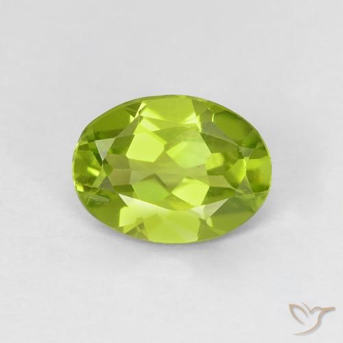 1.10ct Naturale Verde giallastro vivace Peridoto, Ovale, VS