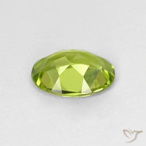 Peridoto Verde giallastro vivace naturale da 1.10 ct, Ovale, VS