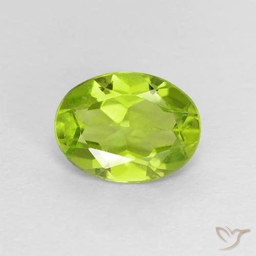 1.13ct Naturale Verde acceso Peridoto, Ovale, VS