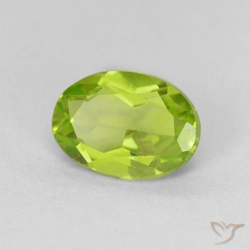 Peridoto Verde brillante naturale da 1.11 ct, Ovale, VS