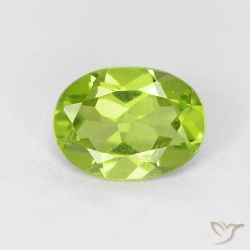 1.14ct Naturale Verde acceso Peridoto, Ovale, VVS-VS