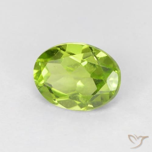 Peridoto Verde brillante naturale da 1.21 ct, Ovale, VVS-VS