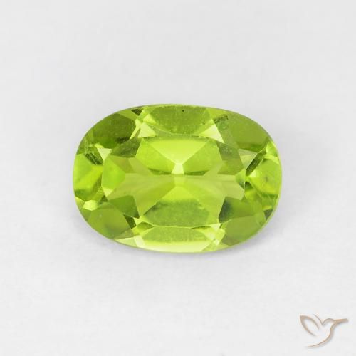 0.87ct Naturale Verde giallastro vivace Peridoto, Ovale, VVS-VS