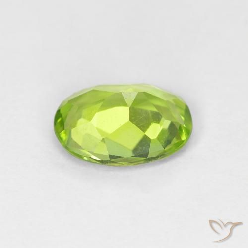 Peridoto Verde giallastro naturale da 1.15 ct, Ovale, VVS-VS