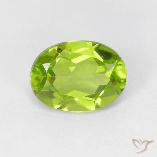 1.38ct Naturale Verde giallastro Peridoto, Ovale, VVS-VS