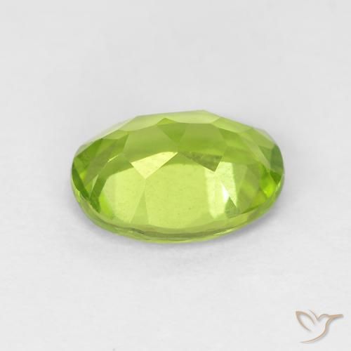 Peridoto Verde giallastro naturale da 1.38 ct, Ovale, VVS-VS