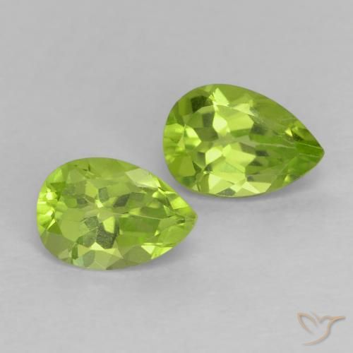 0.97ctw Naturale Verde medio Peridoto, Forma a pera, VS