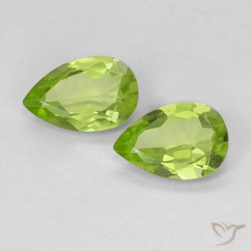 0.74ctw Naturale Verde medio Peridoto, Forma a pera, VS