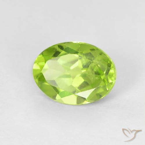 Peridoto Verde acceso naturale da 1.23 ct, Ovale, VS