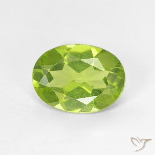 1.15ct Naturale Verde giallastro Peridoto, Ovale, VS