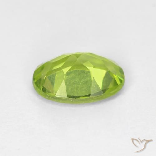 Peridoto Verde giallastro naturale da 1.15 ct, Ovale, VS