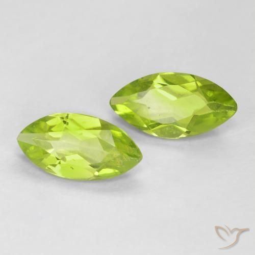 Gemme di Peridoto Verde medio naturale da 1.11 ct, Taglio marquise, VS