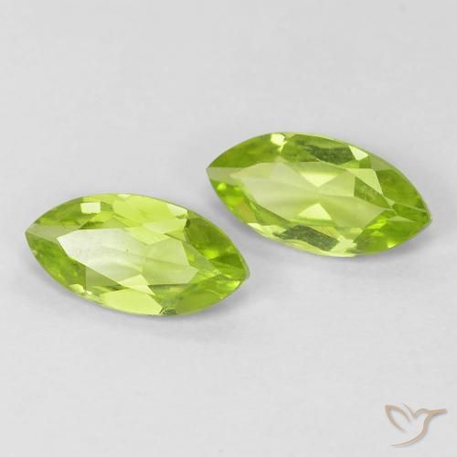 Gemme di Peridoto Verde medio naturale da 1.10 ct, Taglio marquise, VS