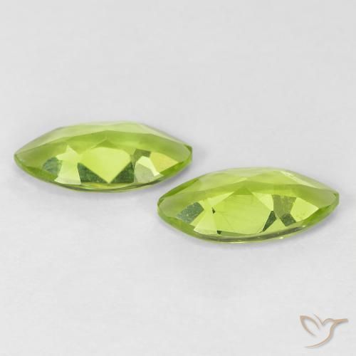 Gemme di Peridoto Verde medio naturale da 1.10 ct, Taglio marquise, VS