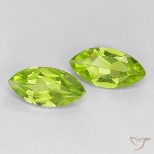 Gemme di Peridoto Verde medio naturale da 1.13 ct, Taglio marquise, VS