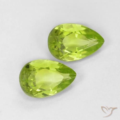 0.87ctw Naturale Verde brillante Peridoto, Forma a pera, VS
