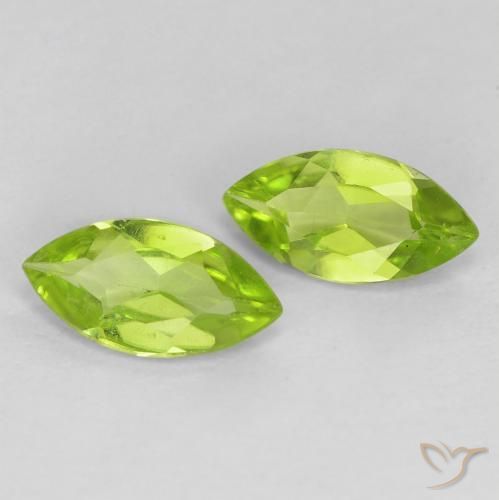 Gemme di Peridoto Verde brillante naturale da 1.10 ct, Taglio marquise, VS