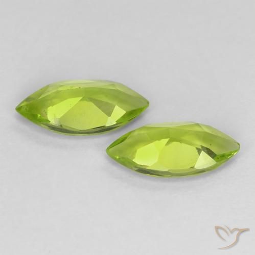 Gemme di Peridoto Verde brillante naturale da 1.10 ct, Taglio marquise, VS